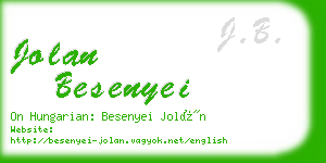 jolan besenyei business card